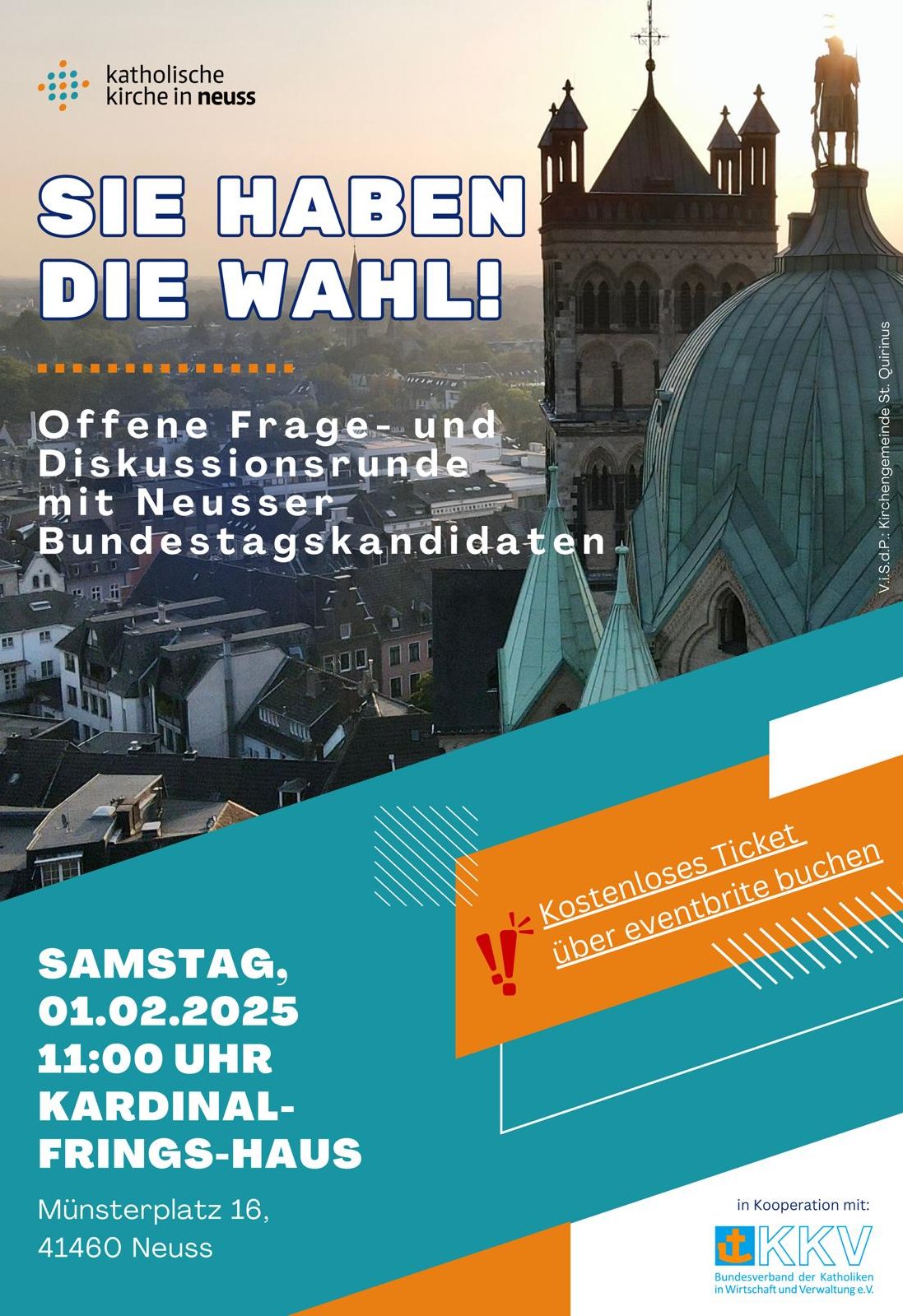 Sie haben die Wahl! - Diskussionsrunde mit Neusser Bundestagskandidaten am 01.02.2025 (c) Katholische Kirche in Neuss